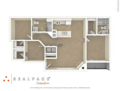 The Landings at Eagleridge Apartments - 3X2 P1 - 3 bed - 2 bath - 1120 sf