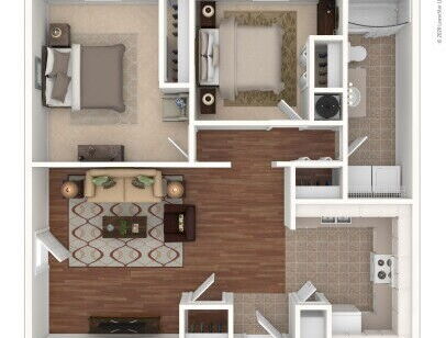 Clarkston Gardens - Belmont - 2 bed - 1 bath - 855 sf