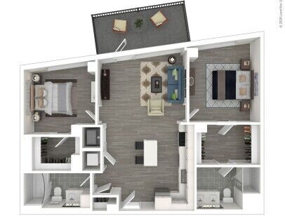 J Linea - D7 - 2 bed - 2 bath - 926 sf