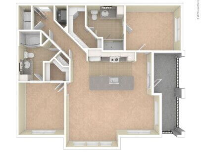 Orleans at Fannin Station - B3 - 2 bed - 2 bath - 1207 sf