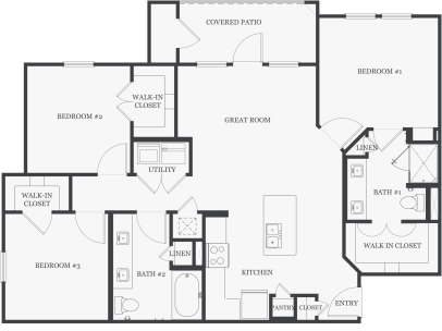 C1 - The Topeka: Beds - 3: Baths - 2: SqFt Range - 1185 to 1185