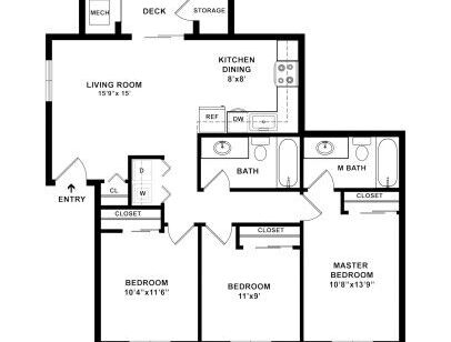 Lakeland Pointe - Cortland - 3 bed - 2 bath - 1067 sf