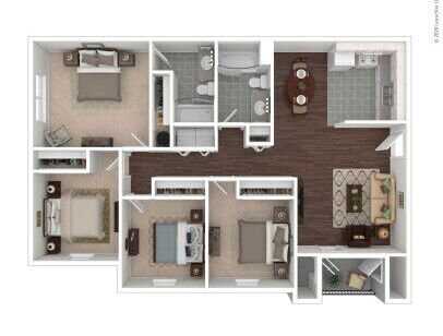 Quail Ridge Apartments - The Summit - 4 bed - 2 bath - 1077 sf