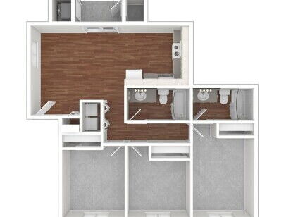 Lakeland Pointe - Cortland - 3 bed - 2 bath - 1067 sf