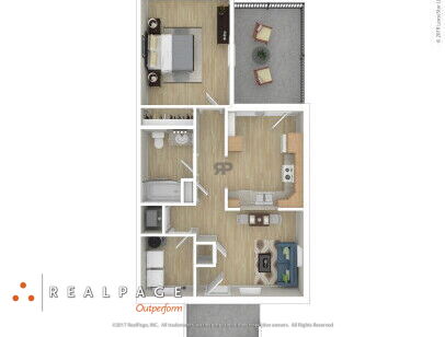 Coffelt-Lamoreaux - 1x1 - 1 bed - 1 bath - 625 sf