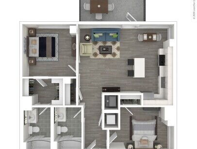 J Linea - D9 - 2 bed - 2 bath - 857 sf