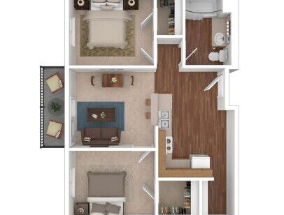 Pioneer Village Retirement Community - Adams - 2 bed - 1 bath - 749 sf