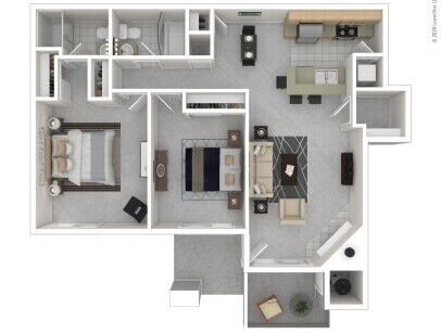 Oak Hill Apartments - 2 Bedroom 2 Bath - 2 bed - 2 bath - 970 sf