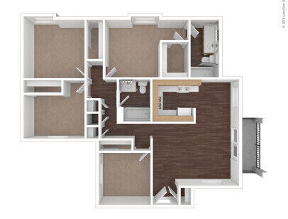 Cambridge Court Apartments - Iris - 4 bed - 2 bath - 1220 sf