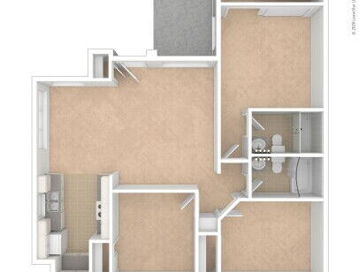 The Willows - Plan B - 3 bed - 2 bath - 1100 sf