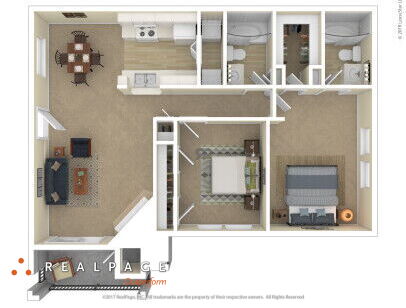 EPERNAY APARTMENTS - 2x2F - 2 bed - 2 bath - 910 sf