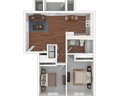 Lakeland Pointe - Braeburn - 2 bed - 1 bath - 907 sf