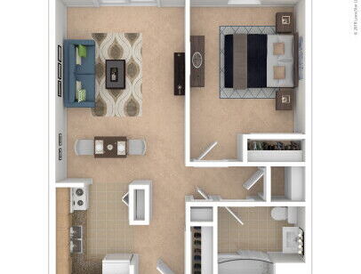 River Bend Place Apartments - 1 Bedroom Handicap - 1 bed - 1 bath - 575 sf