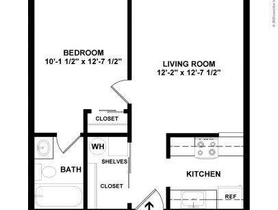 Rivard Central Apartments - The Maple - 1 bed - 1 bath - 515 sf