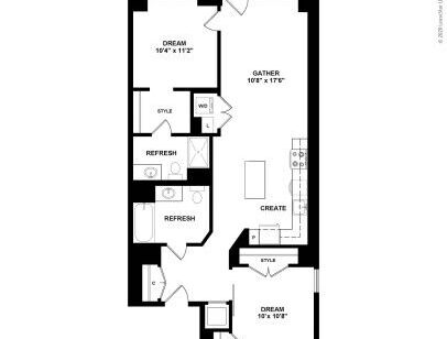 J Linea - D1 - 2 bed - 2 bath - 984 sf