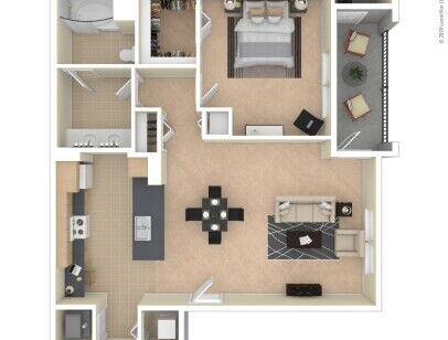 Pacific Landing - The Gledhill - 1 bed - 1 bath - 807 sf