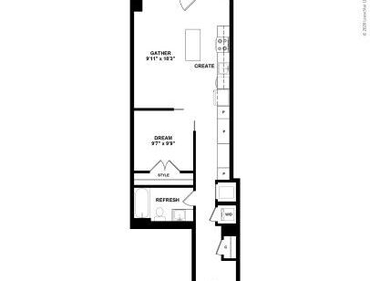 J Linea - JA01.1 - 1 bed - 1 bath - 686 sf