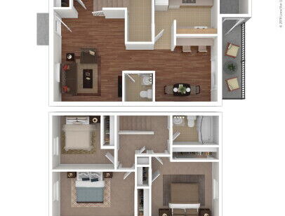 PLEASANT VALLEY - TOWNHOUSE 3 - 3 bed - 1.5 bath - 780 sf