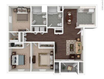 Quail Ridge Apartments - The Point - 3 bed - 2 bath - 1035 sf