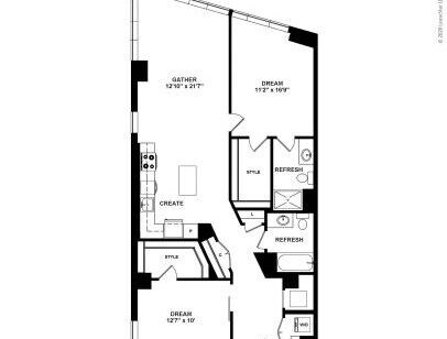 J Linea - D2 - 2 bed - 2 bath - 1192 sf