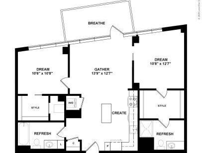 J Linea - D8 - 2 bed - 2 bath - 906 sf