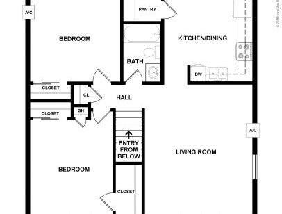 Parkview Place Apartments - 2 Bedroom (767) - 2 bed - 1 bath - 767 sf