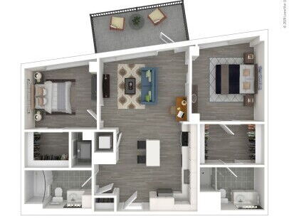 J Linea - D8 - 2 bed - 2 bath - 906 sf