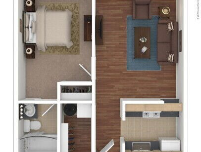 Rivard Central Apartments - The Maple - 1 bed - 1 bath - 515 sf