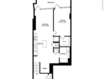 J Linea - A5 - 1 bed - 1 bath - 867 sf