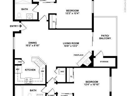 River Run Village - Plan 4 - 2 bed - 2 bath - 988 sf