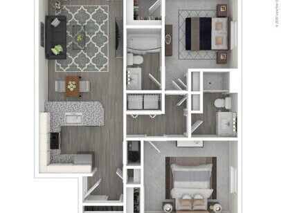 409 On Nine - 2 Bedroom D - 2 bed - 2 bath - 900 sf