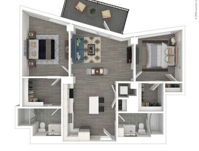 J Linea - D5 - 2 bed - 2 bath - 958 sf