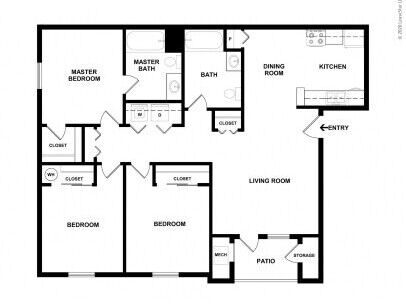 Quail Ridge Apartments - The Point - 3 bed - 2 bath - 1035 sf