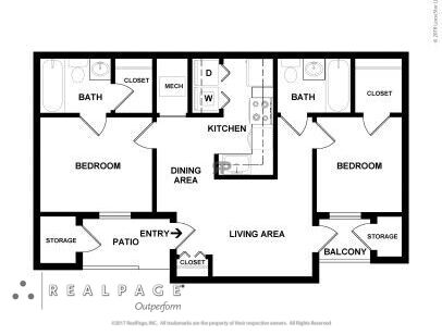 Lynmar Apartments - B60 - 2 bed - 2 bath - 856 sf