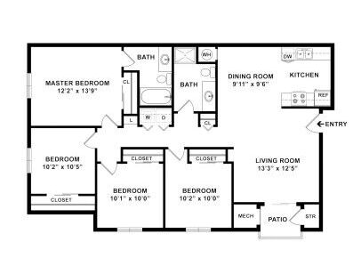 Maple Street Apartments - Dorsett - 4 bed - 2 bath - 1253 sf