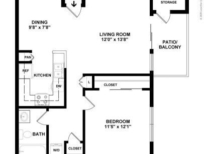 River Run Village - Plan 2 - 1 bed - 1 bath - 691 sf