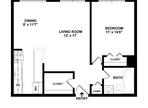The Milano - Milan - 1 bed - 1 bath - 640 sf