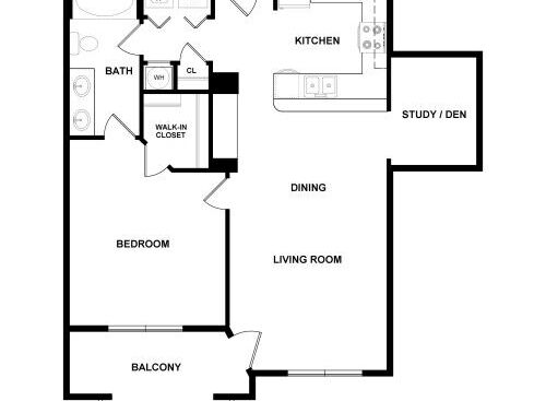 The Landing At Briarcliff Apartments - B1 - 1 bed - 1 bath - 846 sf