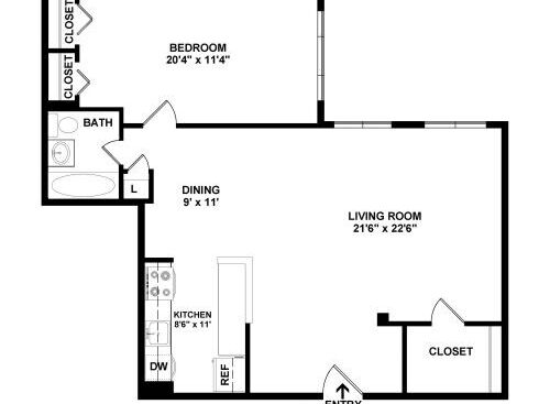 The Milano - Sorrento - 1 bed - 1 bath - 931 sf