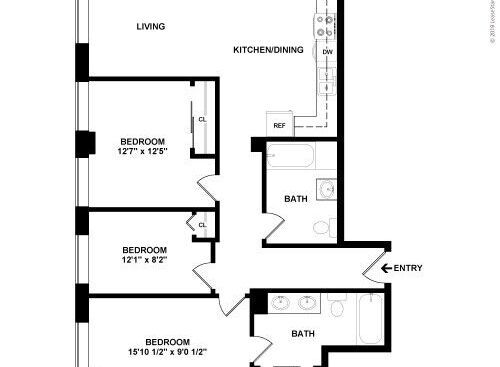 Medici Artist Lofts - Monet - 3 bed - 2 bath - 950 sf