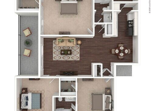 Spring Creek Apartments - Fire Wheel - 3 bed - 2 bath - 1258 sf