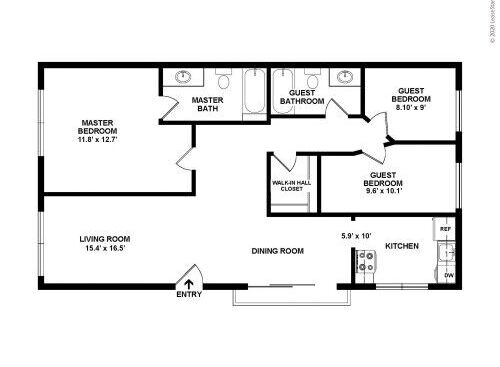 Woods Grove Apartments - Three Bedroom - 3 bed - 2 bath - 1035 sf