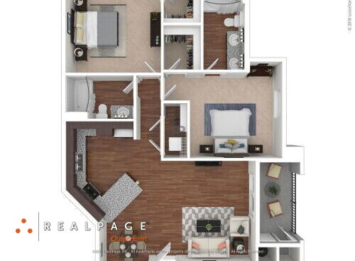 Hollister Village - Plan B3 - 2 bed - 2 bath - 1145 sf