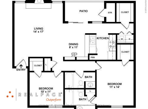 3 Thousand One Crystal Springs - B3 - 2 bed - 2 bath - 1081 sf