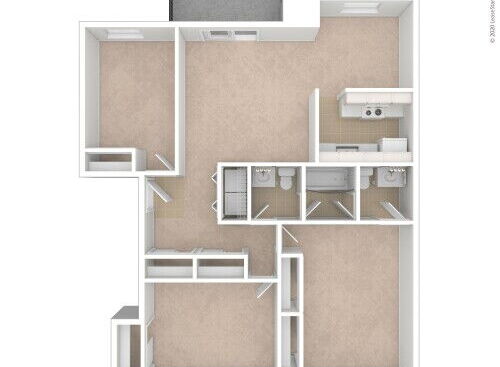 Windsor Gardens - Three Bedroom Deluxe - 3 bed - 1.5 bath - 1150 sf