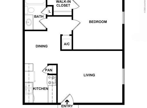 Forest Oaks - A2 - 1 bed - 1 bath - 625 sf