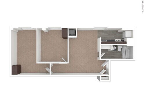 Carson Square Apartments - R - 2 bed - 1 bath - 681 sf