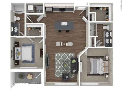 Bridge Park - Fowler - 2 bed - 2 bath - 1055 sf