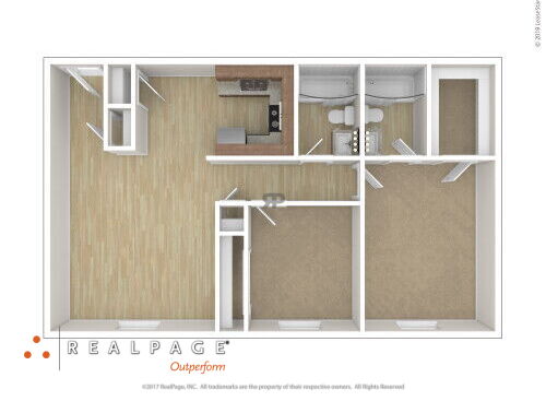 Woodfield Heights Apartments - Style AA - 2 bed - 2 bath - 984 sf