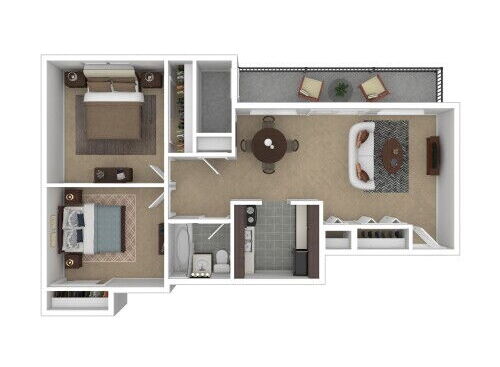 The Milano - Donatello - 2 bed - 1 bath - 854 sf